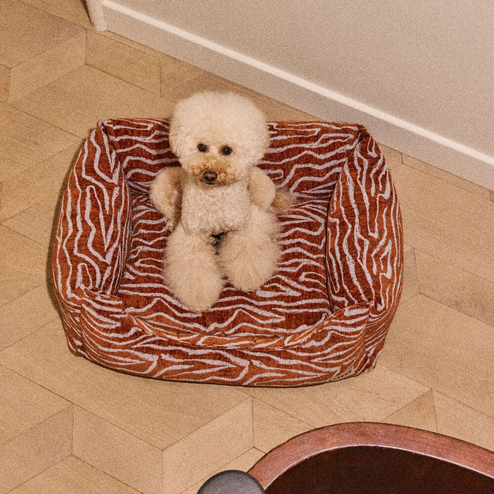 DOGGUO - Ethnic sofa hondenmand - Brown/Blue