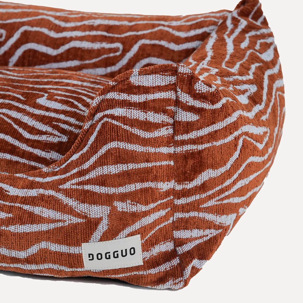 DOGGUO - Ethnic sofa hondenmand - Brown/Blue