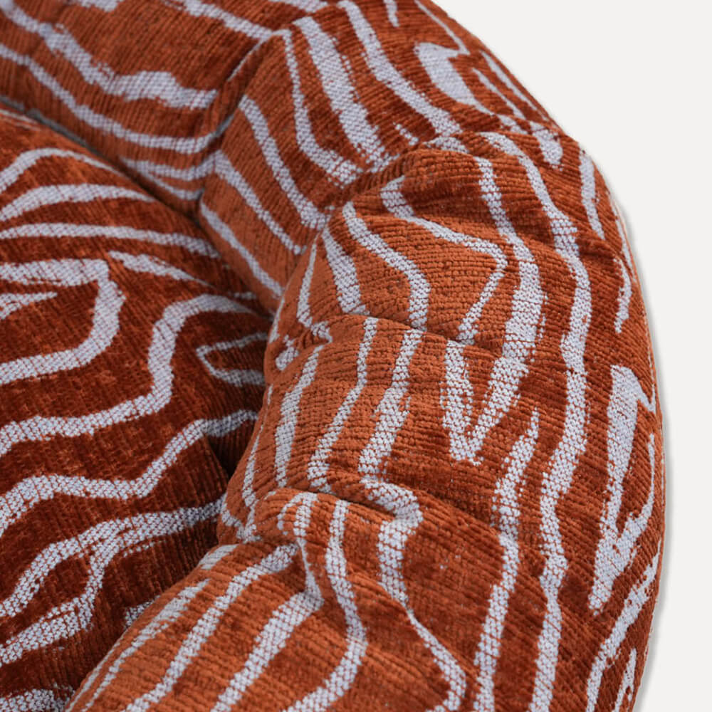 DOGGUO - Ethnic ronde hondenmand - Brown/Blue