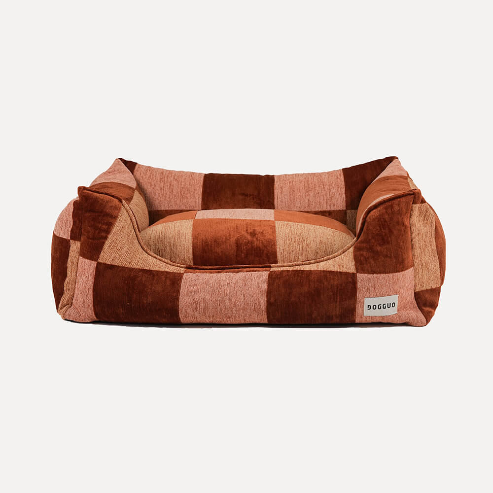 DOGGUO - Ethnic sofa hondenmand - Brown/Beige/Peach