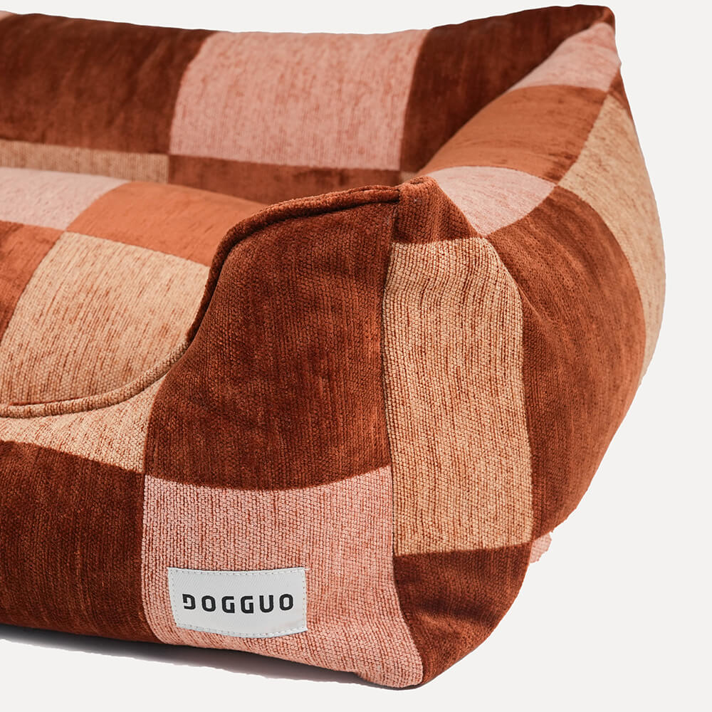 DOGGUO - Ethnic sofa hondenmand - Brown/Beige/Peach