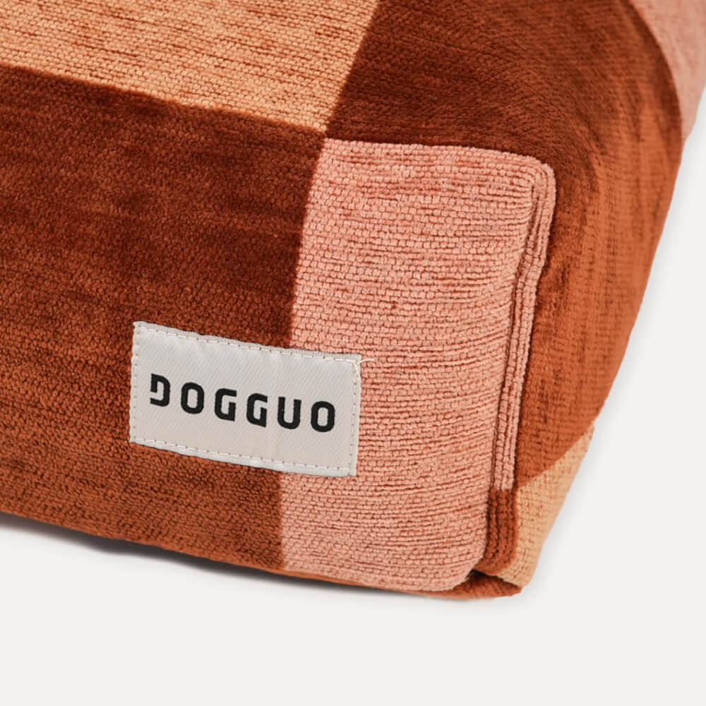 DOGGUO - Block hondenmand - Brown/Beige/Peach