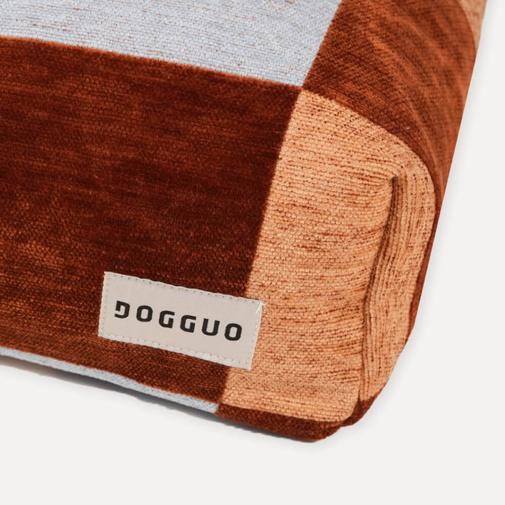 DOGGUO - Block hondenmand - Brown/Beige/Blue