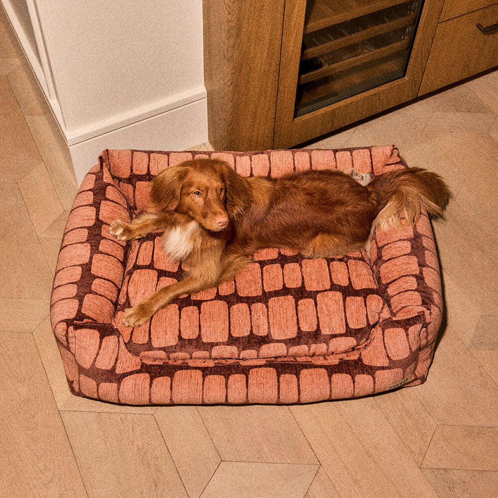 DOGGUO - Staple Stones sofa hondenmand - Brown/Peach