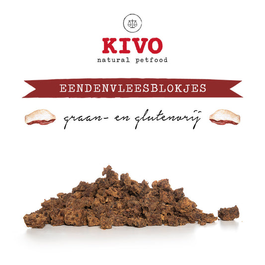 Kivo Petfood - Eendenvleesblokjes - 400 gram