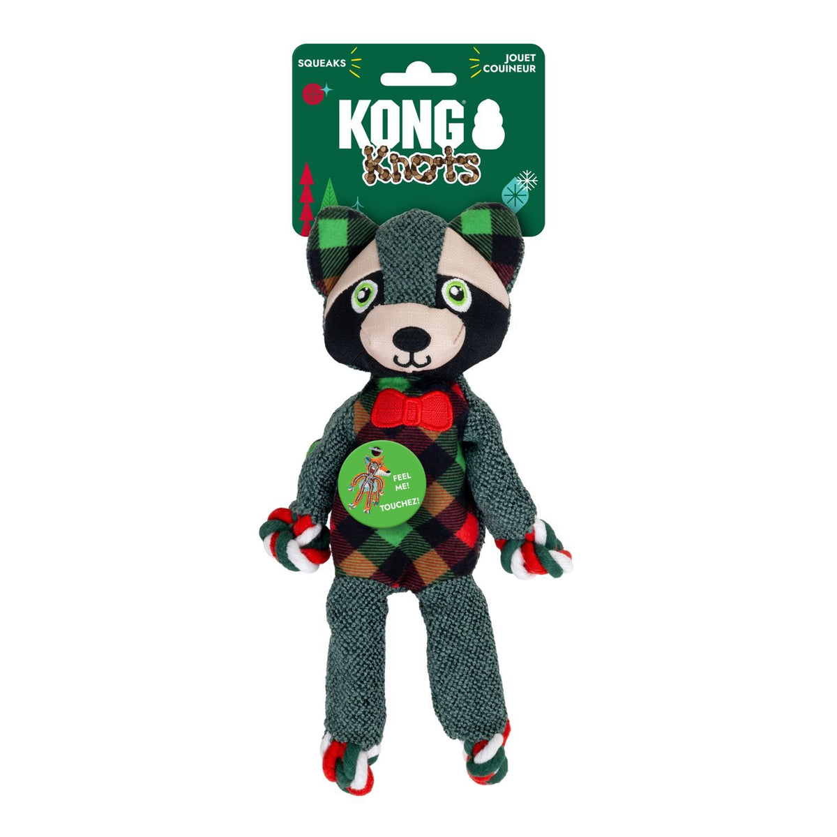KONG - Holiday Floppy Knots dapper wasbeer (24 cm)