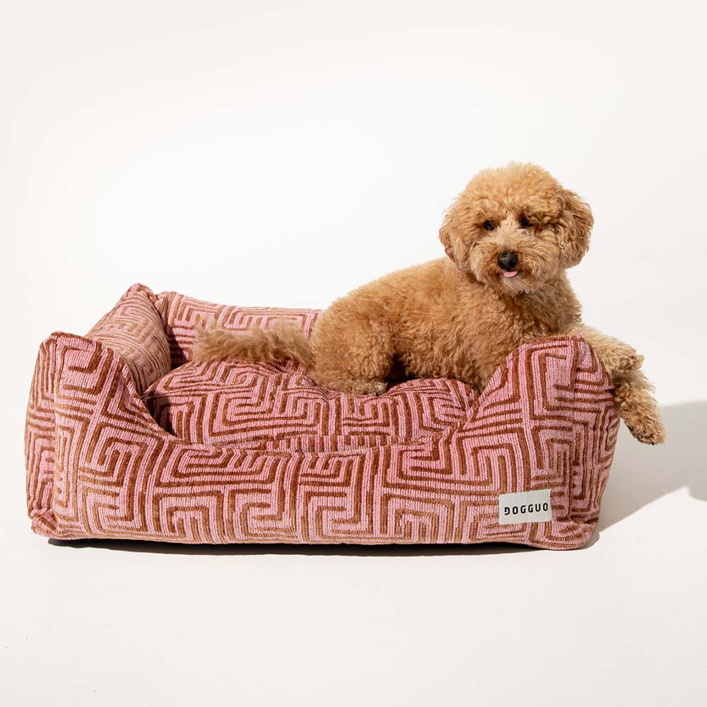 DOGGUO - Maze Dog Sofa - Pink/Mocha