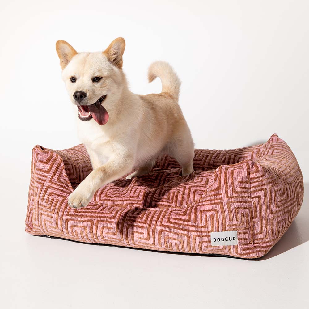 DOGGUO - Maze Dog Sofa - Pink/Mocha