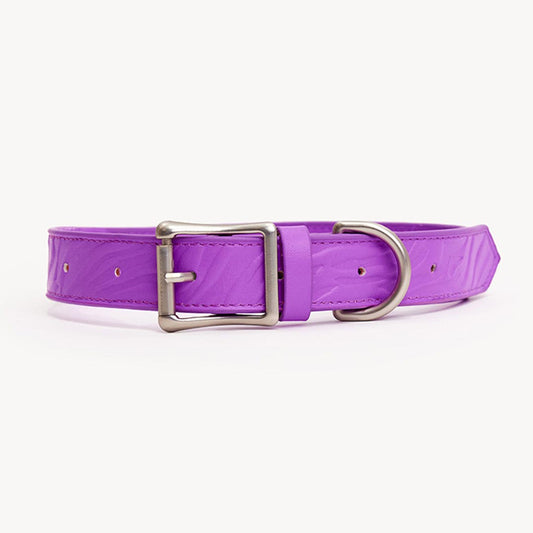 Collier en Cuir Vegan - Zèbre - Violet - Size S - chance