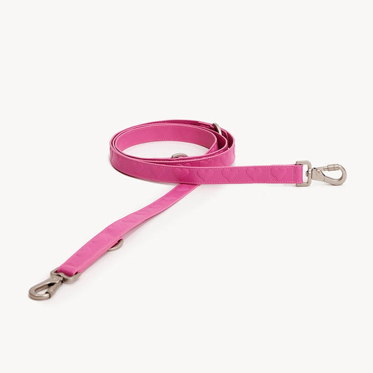 DOGGUO - Vegan Leather Leash - Heart - Pink