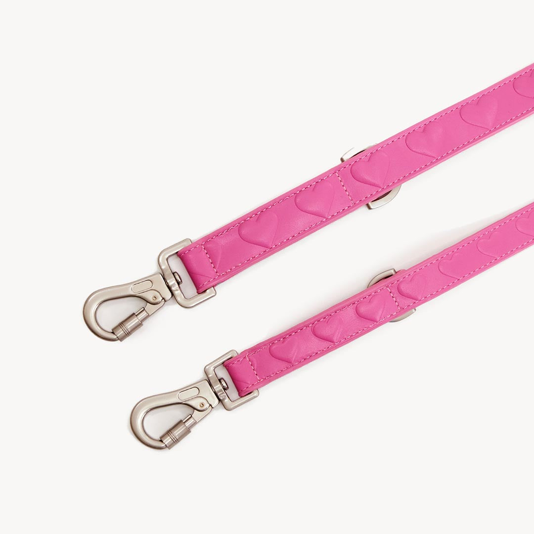 DOGGUO - Vegan Leather Leash - Heart - Pink