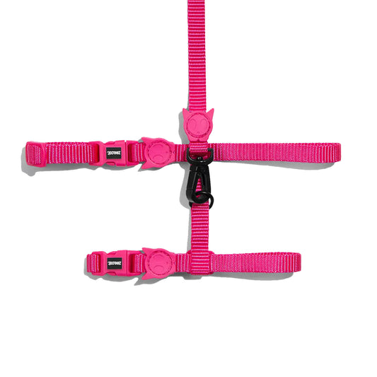 Zee.Cat - Kattentuigje + Riem Set Pink Led