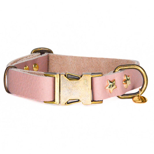 Rockxdogs - Leren halsband A star is born! - Blush