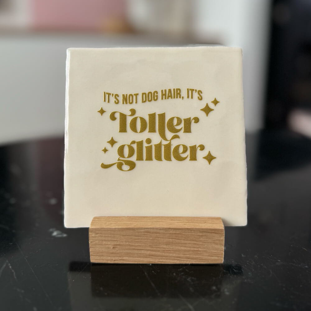 Quote Tegel - It's not dog hair, it's Toller glitter - 10x10 cm