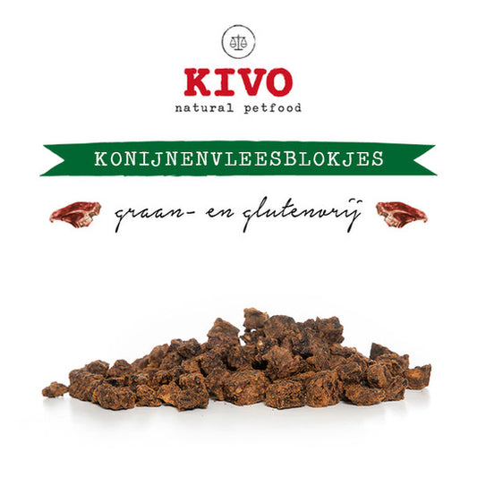 Kivo Petfood Konijnenvlees blokjes - 500 gram