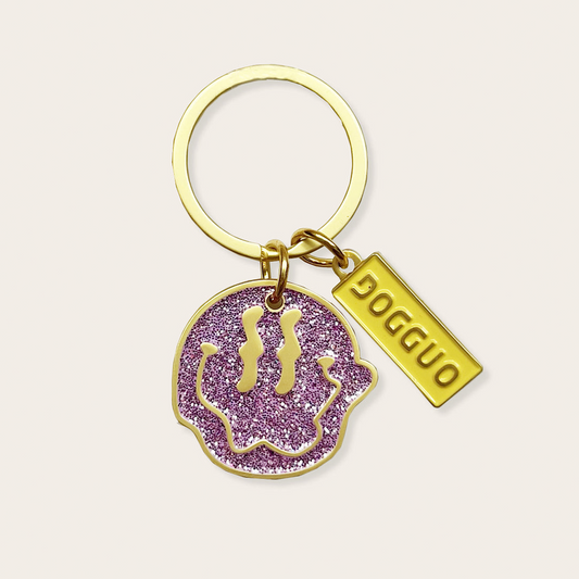 Smiley Glitter Charm - Lilac